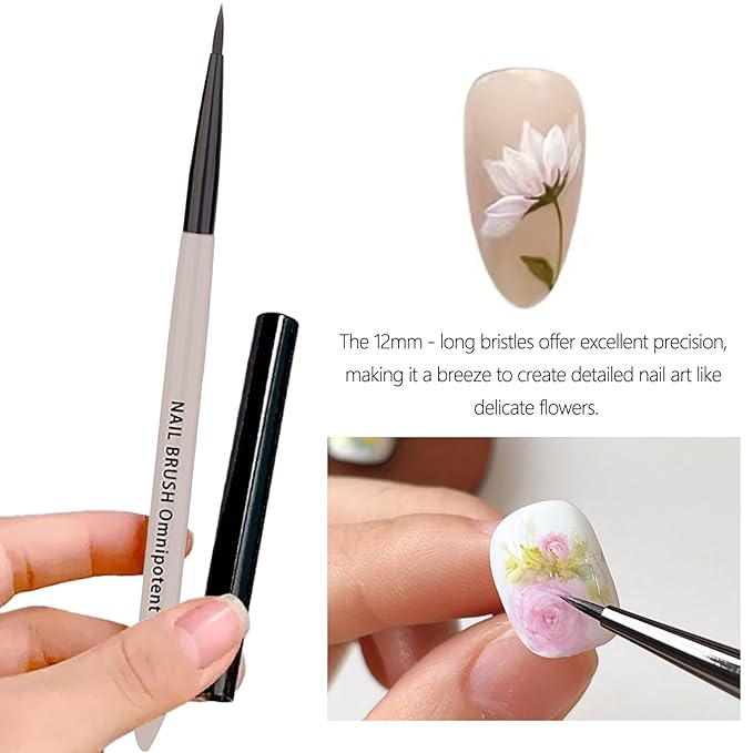 Nail Art Brushes, Watercolor Paint Brush for Oil Painting, Petals Leaves Lace Designs, Acrylic & Gel Nail Polish Brush, French Tips Brushes for Nails for Manicure Salon & DIY Home Manicure