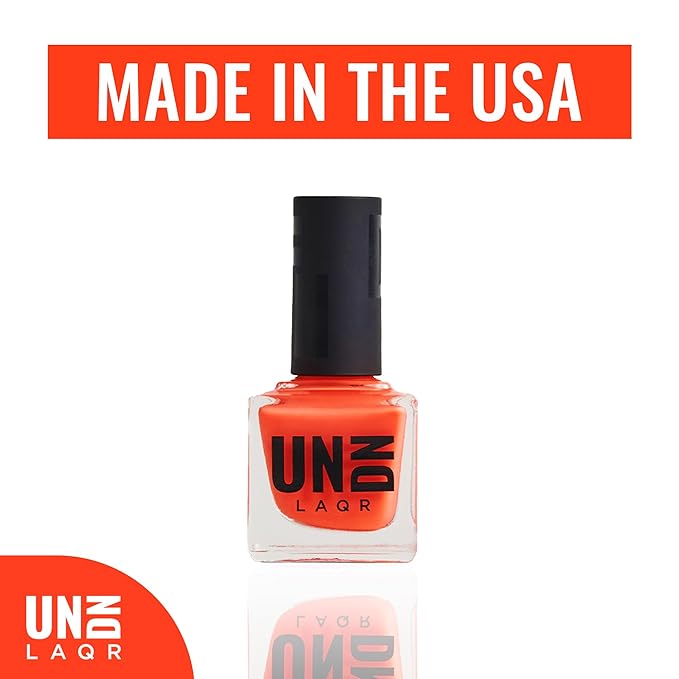 UNDN Vegan Nail Polish - Brain Washed - Jelly Orange Nail Polish for Women and Men - Long Lasting, Durable Finish - Cruelty Free - 0.5 oz