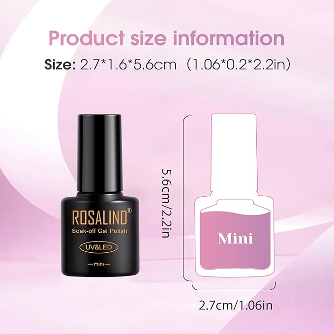 ROSALIND Gel Nail Polish Set, 8 Colors Pink Purple Glitter Gel Polish, Gentle Pink Elegant Purple Classic Gel Polish Collection Nail Art Gift DIY at Home