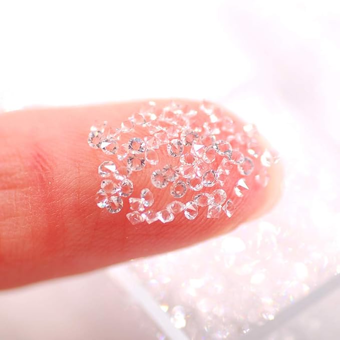 17280Pcs Micro Crystal Strass Glass Nail Art Rhinestones 1.1MM Mini Diamond Manicure DIY Accessories (white)