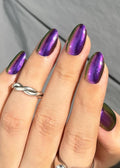 Semi Cured Gel Nail Strips, Achameleon Purple 20pcs Adhesive UV Sticker, Wraps for Home Manicure DIY