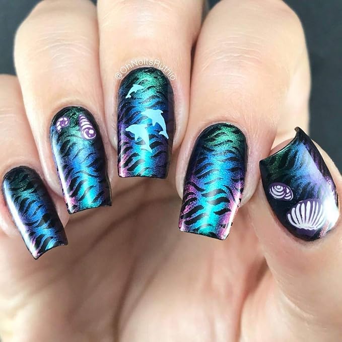 Whats Up Nails - B020 Take Me to the Sea Stamping Plate for Nail Art Design