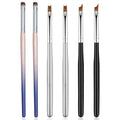 6Pcs Ombre Nail Brush and French Tip Brush, Half Moon Shape French Brush for Nails Acrylic Nail Art Brushes Ombre Nails Painting Pen Brushes French Manicure Brush Nail Tool