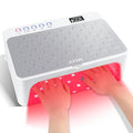 MEKK Professional UV LED Nail Lamp - Luxury Cordless UV Light for Gel Nails with Red Light Skincare,4+2 Timer Modes,Two-Hand Design, Nail Lamp for Salon & Home-White