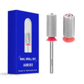 AIRSEE Tungsten Carbide Acrylic Nail Drill Bit Efile Electric File Machine Head Tip for Manicure Polishing Art Remove Gel 3/32" 2 Way Beginner Safety Pink Crystal Top Barrel Fine-F