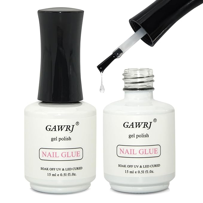 Gel Nail Glue for Clear Acrylic Nail Tips 2 Pcs 15ml Long Lasting Nail Gel Kit for False Nails Tips, Base Blooming Nail Gel, Christmas Nail Art, U V Light Required