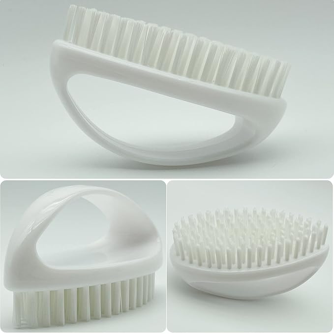 Hand and Nail Brush for Cleaning Fingernails Fingers Nylon Firm Stiff Bristles Heavy Duty Scrub Clean Brushes for Mechanics Gardeners, White, 1PC