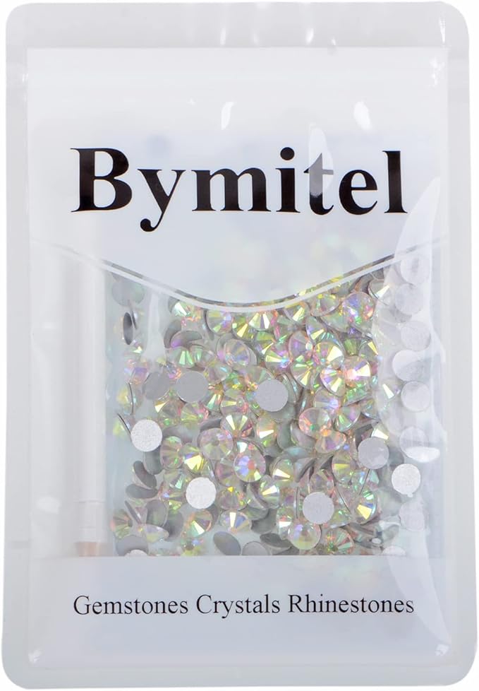 288PCS Art Nail Rhinestones Non Hotfix Glue Fix Round Crystals Glass Flatback for DIY Jewelry Making with one Picking Pen (ss30 288PCS, Crystal AB)