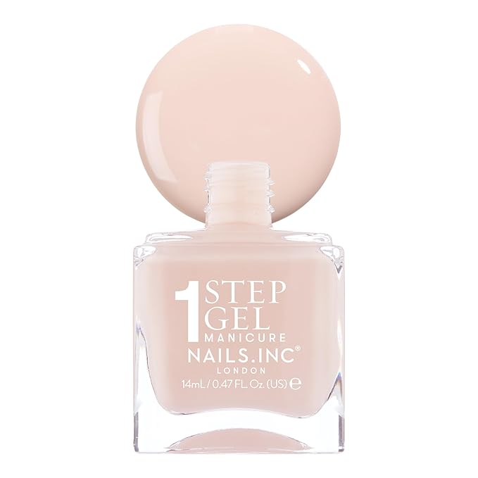 Nails Inc It's Topless Gel-Like Nail Polish, 4-in-1 Base Coat, Treatment, Color & Top Coat, Long Lasting, Strong, Chip Free Nails, Glossy Salon Quality Manicure, Air Dry Nail Polish, Renee, 0.47 Fl Oz