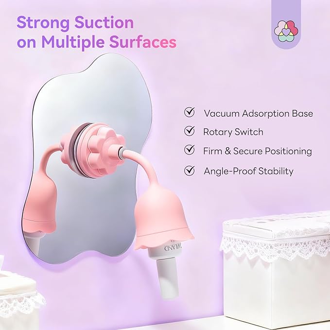 SAVILAND Essentials Nail Polish Holder: 360° Rotatable Design Nail Polish Bottle Holder Strong Adsorption Silicone Polish Holder Petal-Shaped Design Tilted Nail Art Tool Fits Most Bottles Home DIY