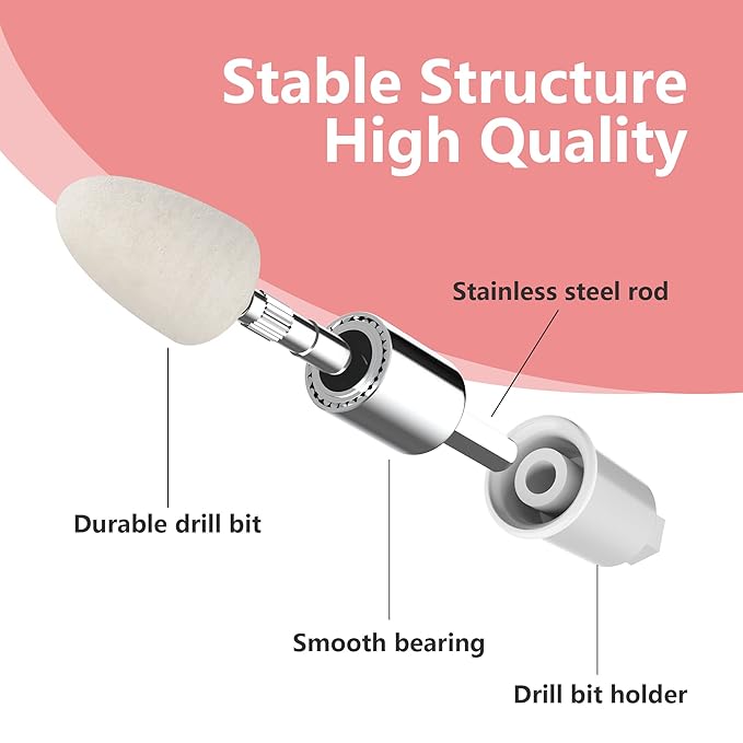 Felt Cone, Nail Drill Bit for POLAMD Proffesional Manicure Pedicure Set for Smoothing and Buffing Nail Tips, Polishing and Cleaning Nail Surface(Device not Included)