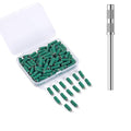 100pcs Small Nail Sanding Bands, 3.1mm Mini Nail Sanding Mandrel Bits 120 Grit Medium Nail Drill Bits for Nail File Acrylic Nails Gel Manicure Pedicure Nail Prep Salon Supplies,Green
