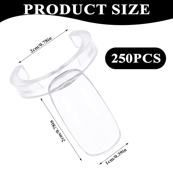 250Pcs Nail Rings Display, Reusable Ring Shape Nail Polish Display for Nails Art Polish Practice White Single Nails Color Swatches Professional Use or Beginner Exercises