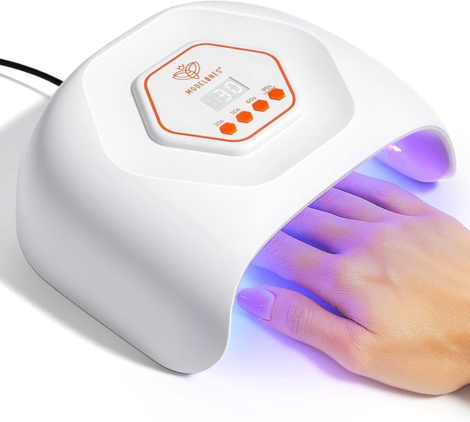 modelones UV LED Nail Lamp, Light for Gel Nails Nail Dryer Gel Polish Fast Curing with 4 Timer Smart Sensor Nail Art Tools Manicure Kit Starter Friendly Gifts for Women Girls