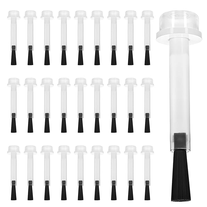 30 Pcs Replacement Nail Polish Brush Kit, Disposable Nail Art Brushes Set Soft Bristles Nail Brushes with Handle Dip Powder Liquid Replacement Brushes for DIY Nail Art Salon
