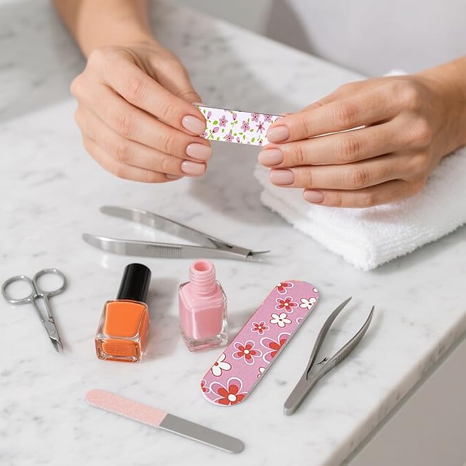 100 PCS Emery Board Nail Files, Double Sided Manicure and Pedicure Tools, 2.36 x 0.59 x 0.16 Inch