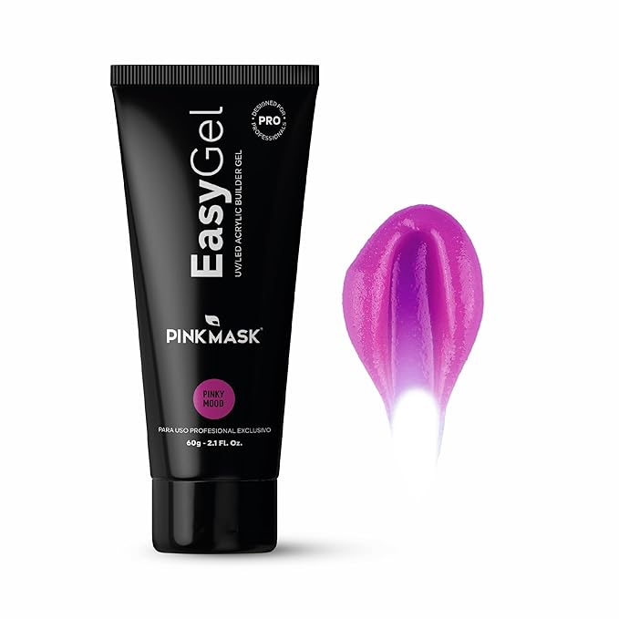PINK MASK Easy Gel 2oz 60g- Pinky Mood, Professional Builder Enhancement Gel-Quick Nail Extension for Beginner DIY, Nail Strengthener-Long Lasting-Salon Quality-Thickening Solution