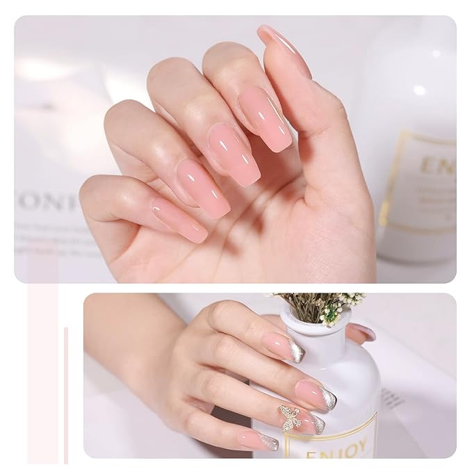 GAOY Poly Gel, 60g Nail Extension Gel, Light Pink Builder Enhancement for Beginner & Professional Nail Art Salon DIY at Home