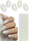 Semi Cured Gel Nail Strips, Snowflake 20pcs Adhesive UV Sticker, Wraps for Home Manicure DIY