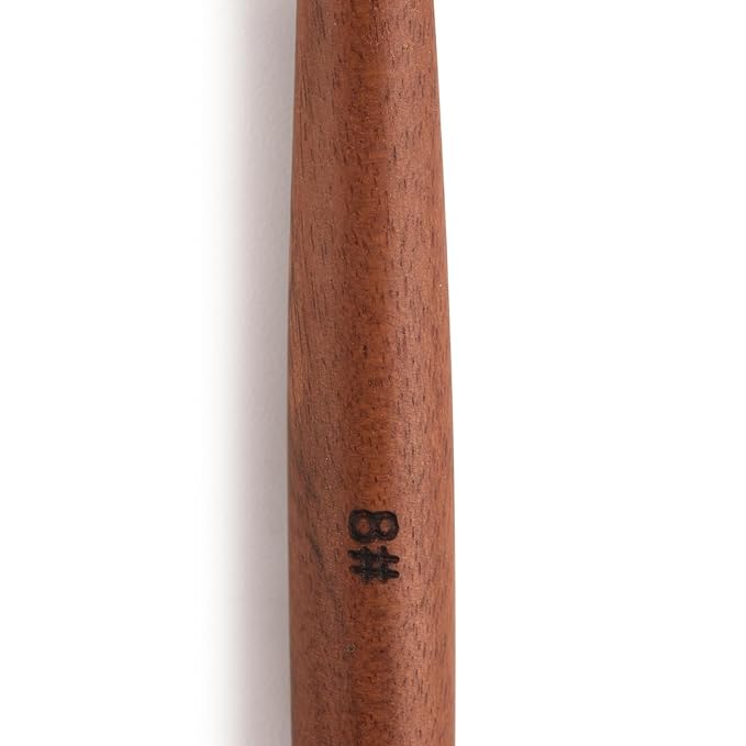 Nail Brush Kolinsky Sable Acrylic Nail Art Brush Professional Red Wooden Nail Brush (8#)