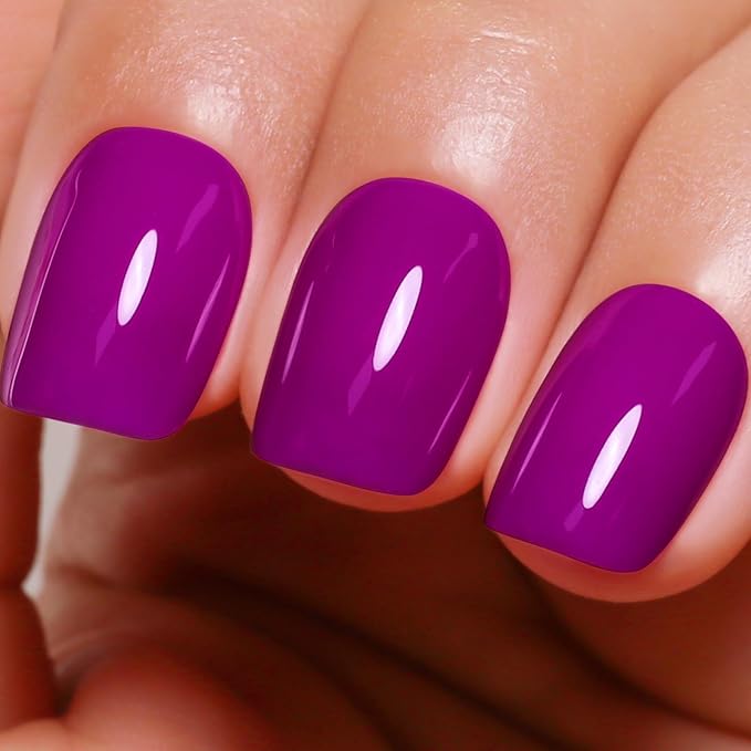 Gel Polish, Rose Purple Gel Nail Polish Soak Off LED UV Art Starter Spring Summer Manicure Salon DIY 0.5 Fl Oz