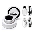 Gel Paint For Nails Art, Paint Nail Gel For French Tip Tool Design For Home Salon DIY Gel Nail Art (Dark Black, M)