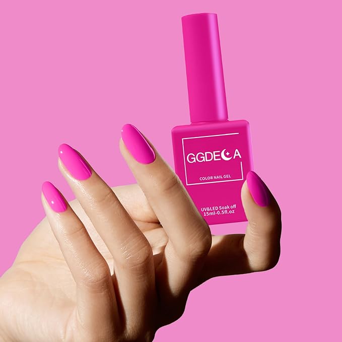 15ml Hot Pink Gel Nail Polish, Bright Pink Gel Polish, Dark Neon Color Same Color Same Bottle, High Gloss U V Soak Off Nail, DIY Sparkle Manicure Salon