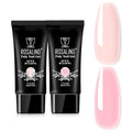ROSALIND Soft Pink&Pearl Pink Extension Gel, 2 PCS 30ml Poly Nail Gel kit Nail Builder for Nail Art,Thickening Poly Nail Gel Tube Need UV Lamp