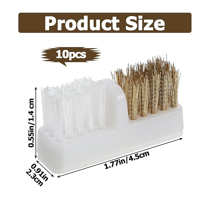 Nail Drill Bits Cleaner Brush, 5 Pcs Nail Art Cleaning Tool Manicure Wire Drill Cleaner Brush Steel Wires & Nylon Double Nails Polish Cleaning Brushes for Salon and Home Use