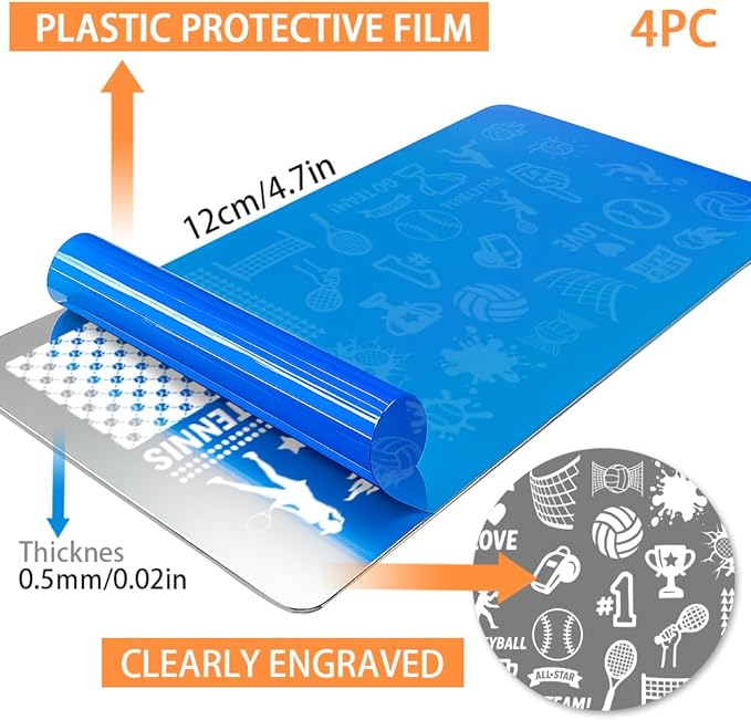 PH PandaHall 4pcs Sports Theme Nail Stamping Plates Volleyball Basketball Nail Art Templates Football Tennis Nails Arts Stencils Sports Events Nails Image Plates for Women Fingers Manicure Designs