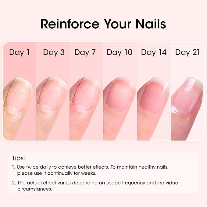 GELLEN Nail Strengthener, 8-In-1 Nail Repair Serum Growth for Thin Brittle Damaged Nails, Non Polish, Air Dry Clear Nail Growth Care Treatment, Keratin Calcium Formula, Cherry Blossom Scent