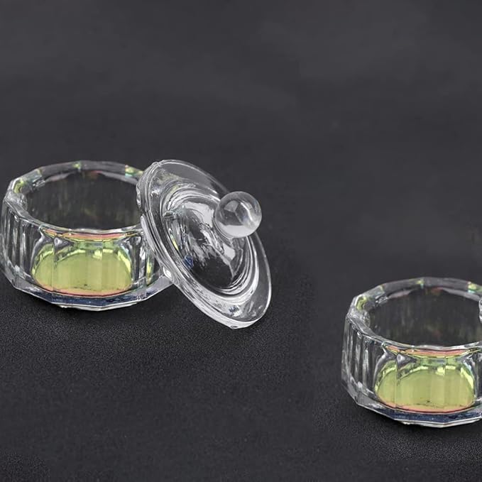 Beaupretty Sturdy Glass Nail Art Cup Manicure Liquid Holder for Dip Powder Polish