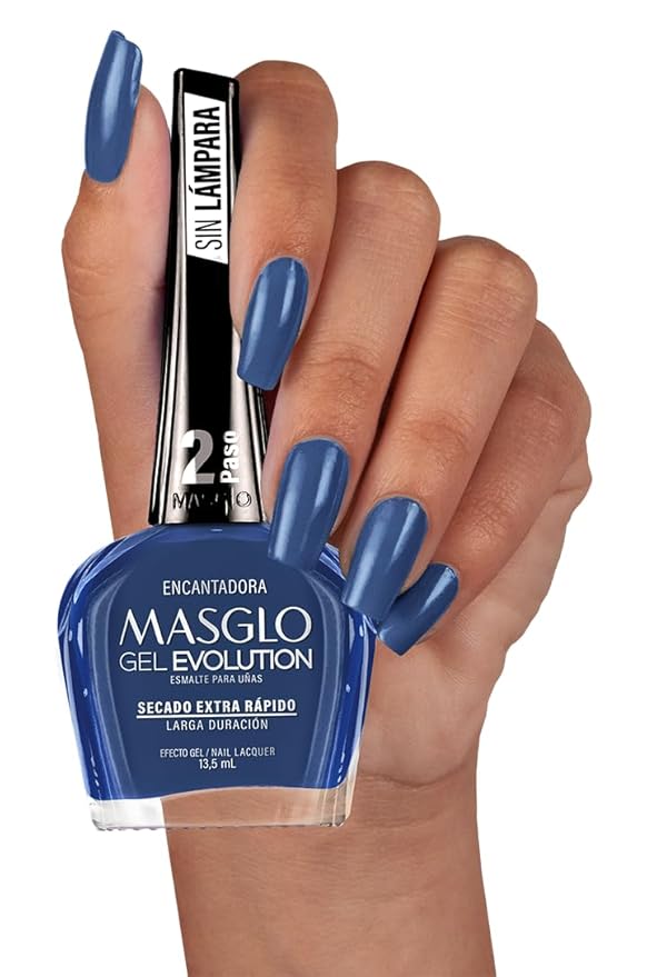 MASGLO Gel Evolution – Set of 3 Nail Polishes No UV/LED Lamp Needed, Fast-Drying, 12-Day Wear, 14-Free Formula, High-Gloss Finish, vegan (0.5 oz Each)