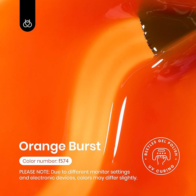 Beetles Orange Gel Nail Polish, 15ML Summer Jelly Gel Polish Sheer Translucent Effect Gel Soak Off UV Orange Burst Series French Nail Art Manicure Gift for Women
