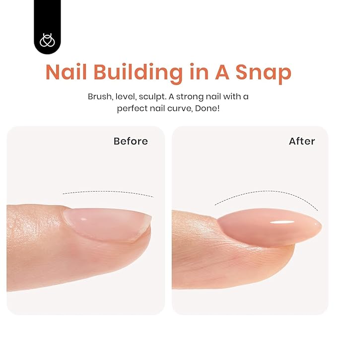 Beetles Builder Gel-Caramel Nude 0.5 oz 8 in 1 Nail Strengthening Apex Building Extension for Beginner DIY Salon at Home,Nude Builder for Winter Nails,UV & LED Lamp Needed