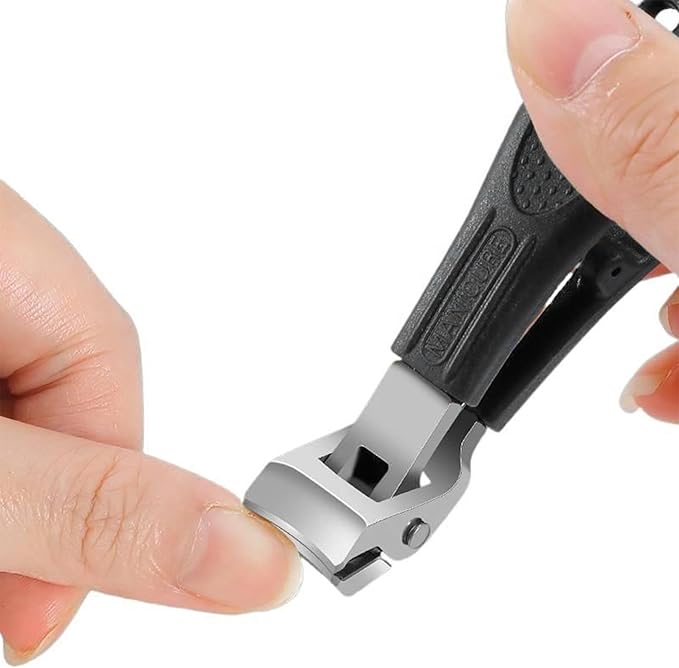 Toenail Clippers for Thick Toenails for Seniors, Angled Head Large Toe Nail Clippers Set for Men, Heavy Duty Ingrown Toenail Clippers Long Handled, Ultra SharpSlanted Nail Cutter
