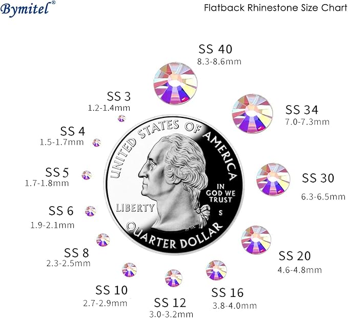 2880PCS Art Nail Rhinestones Non Hotfix Glue Fix Round Crystals Glass Flatback for DIY Jewelry Making with one Picking Pen (ss3 2880PCS, Crystal AB)