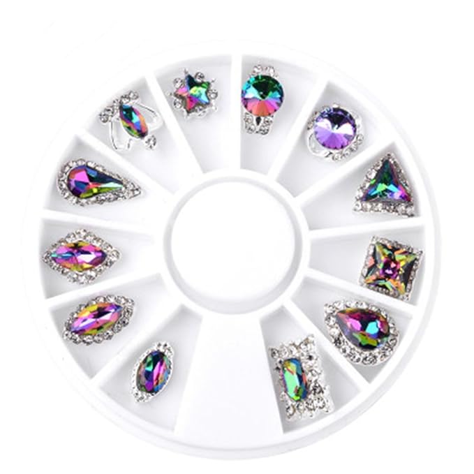 3D Nail Art Luxury Flame Rhinestone Alloy Shining Dride Party Diamond Decorations 24 Pcs