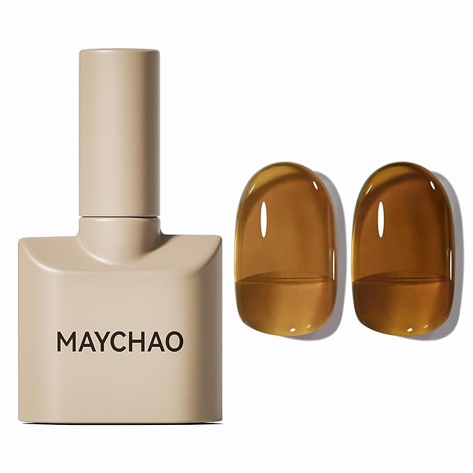 MAYCHAO 15ML Jelly Topaz Brown Gel Nail Polish 1Pc Transparent Amber Brown Gel Polish Soak Off UV LED Translucent Nail Polish Nail Art Starter Manicure Salon DIY at Home, 0.5 OZ
