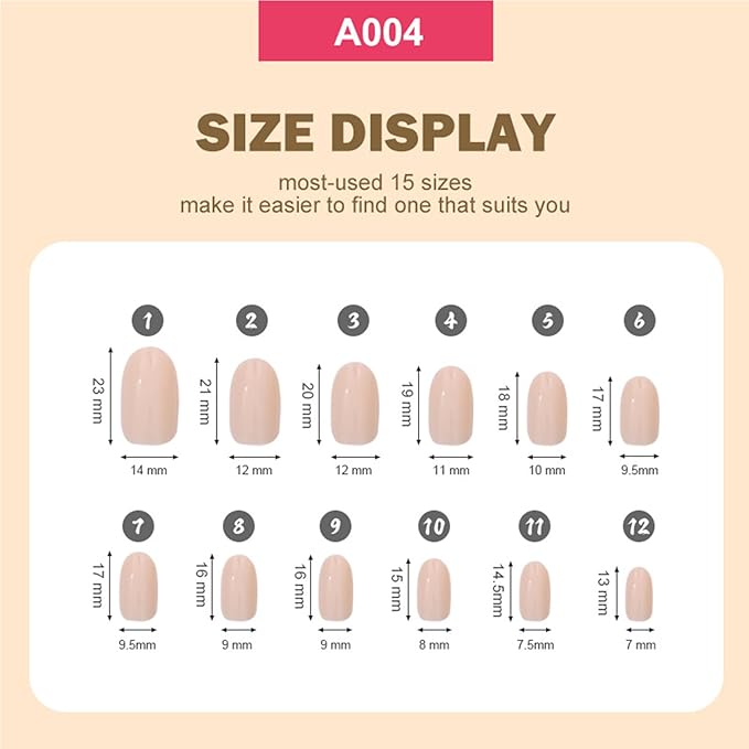 288Pcs Short Press on Nails 12Packs Almond Fake Nails Solid Color Glossy Nature False Nail Tips Full Cover Oval Acrylic Nails Press ons for Women Girls Daily Wear Manicure Art 12 Colors