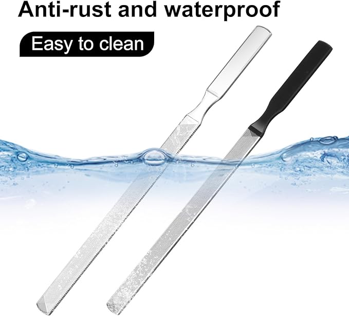 3Pcs Metal Nail File, Metal Diamond Nail File for Thick Toenail Fingernails Heavy Duty Stainless Steel for Men & Women, 7 Inch Durable Professional Nails Care Tool
