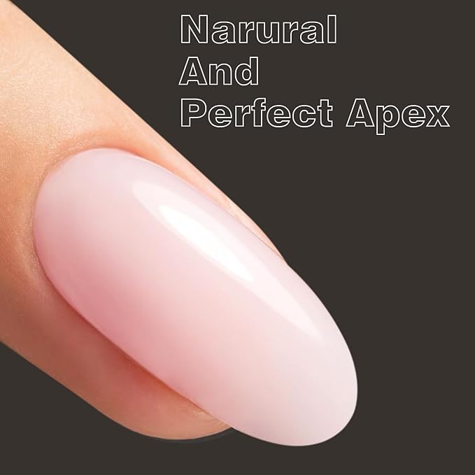 Vishine 16ml Jelly Nude Pink Rubber Base Builder Gel, 6 in 1 Rubber Base Gel Polish For Nail Thickening, LED Nail Lamp Cured Nail Strengthener Extension Color Base Gel In A Bottle R065