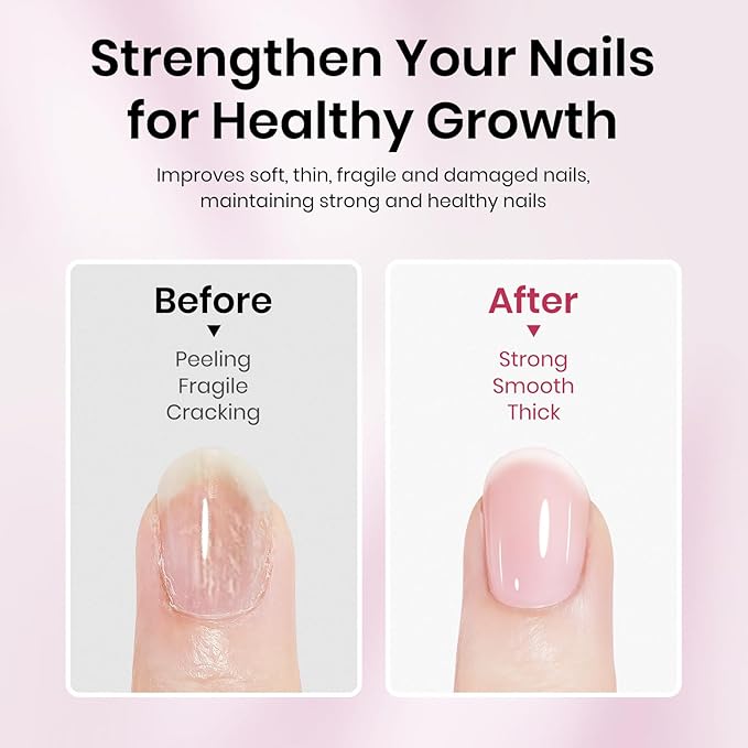 Sheer Nail Polish Quick Dry，Regular Air Dry Fast Fingernail Lacquer Base Coat, Help Nail Strengthener, Hardener, Strong and Growth 0.54 fl.oz