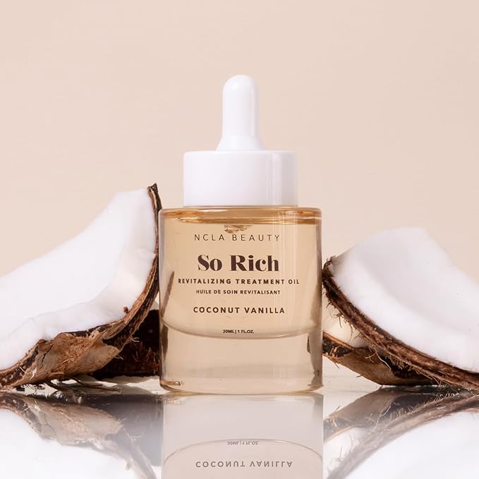 NCLA Beauty So Rich Revitalizing Treatment Oil - Cuticle Oil with Vitamin E - Nourishes with Sunflower and Jojoba Extracts - Coconut Vanilla - 1 oz