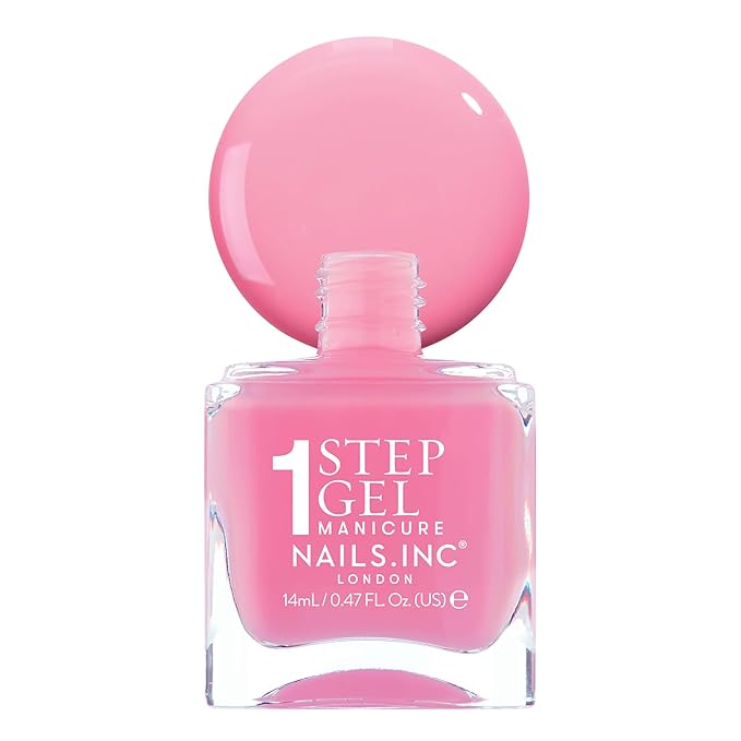 Nails Inc It's Topless Gel-Like Nail Polish, 4-in-1 Base Coat, Treatment, Color & Top Coat, Long Lasting, Strong, Chip Free Nails, Glossy Salon Quality Manicure, Air Dry Nail Polish, Miley, 0.47 Fl Oz