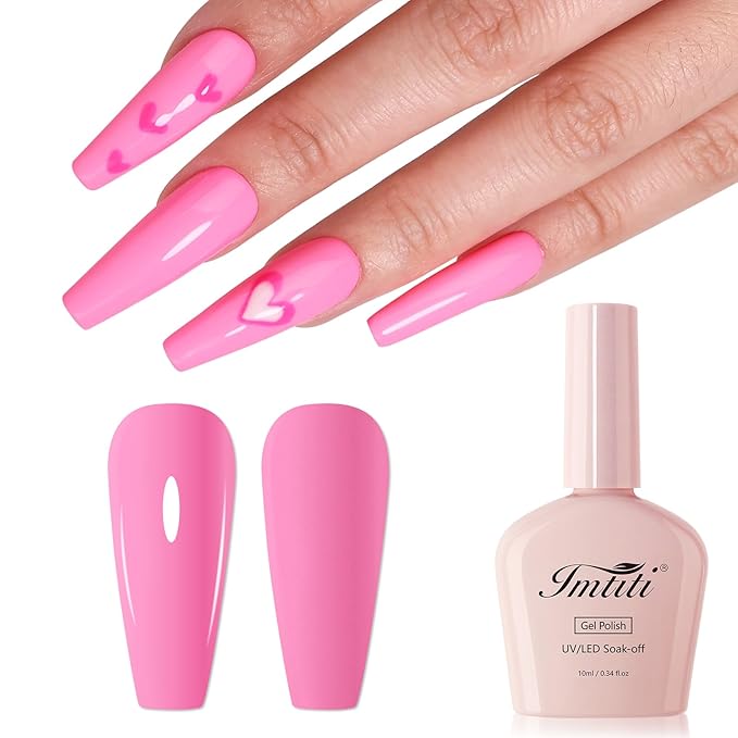 Imtiti 10ml Light Pink Gel Nail Polish Long Lasting Soak Off UV Led Baby Pink Gel Polish Salon DIY at Home Gift for Women 1Pcs