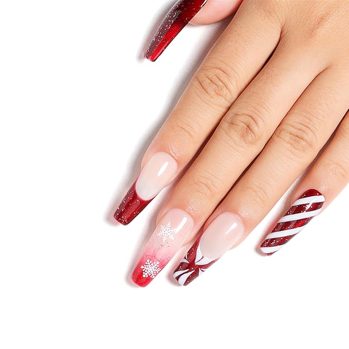AIMEILI Gel Nail Polish Soak Off U V LED Hema Free Red Glitter Colors for Christmas Nail Art DIY 12 x 8ML-Kit Set 28