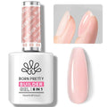 BORN PRETTY Builder Gel for Nails, 8-in-1 Extension Gel Strengthener Gel Hard Builder Nail Gel Base Top Gel, Pink Gel Builder Rhinestone Nail Glue Gel in A Bottle Nails 15ML
