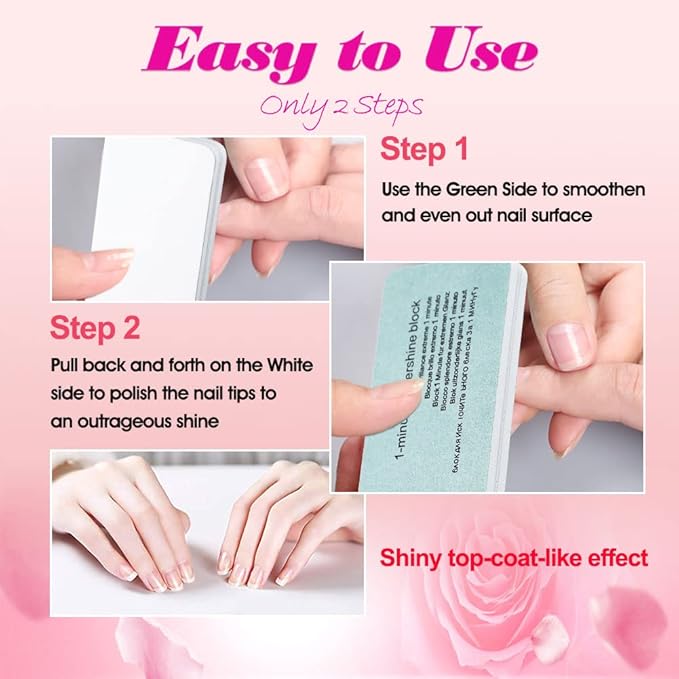 Nail Shiner Buffer with Double Sides Professional Nail Buffer Block 600/3000 Grit, Nail File and Buffer Polishing Block for Natural Nails Manicure Nail Art Tools Pack of 6pcs