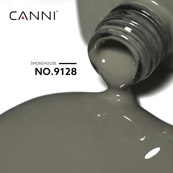 CANNI Grey Gel Nail Polish, 1Pcs Grey Gel Polish Color Nail Polish High Gloss Soak Off U V Nail Manicure Salon DIY